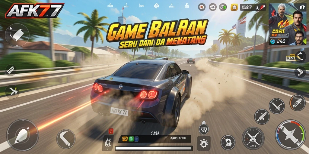 Screenshot menampilkan balapan seru dengan grafis menakjubkan.