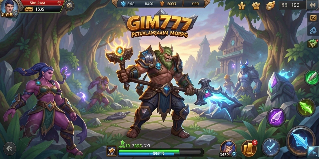 Screenshot utama GIM777 menunjukkan aksi memukau dalam petualangan MMORPG.
