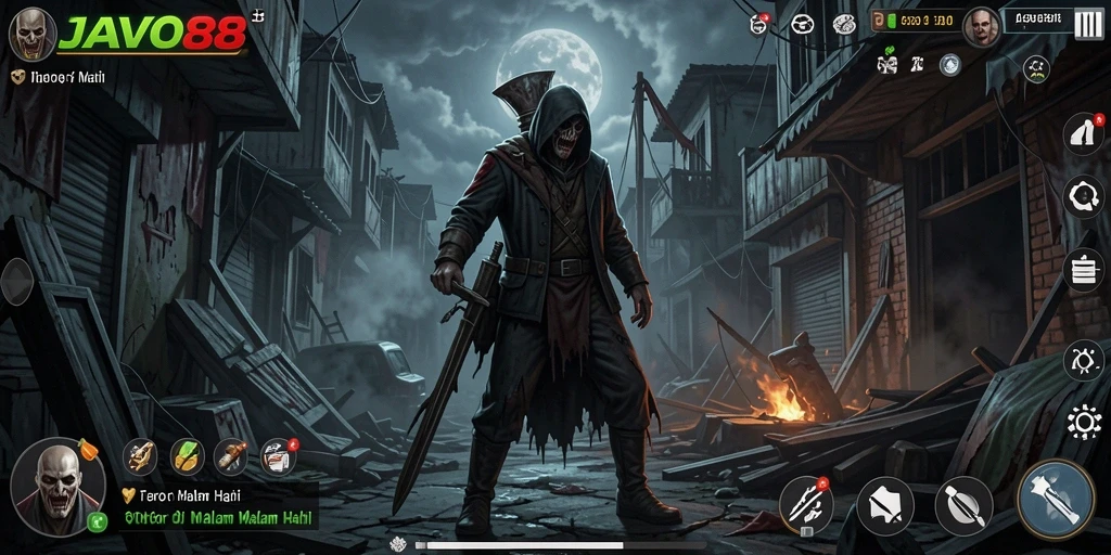 Screenshot menampilkan suasana mencekam dari gameplay JAVO88.