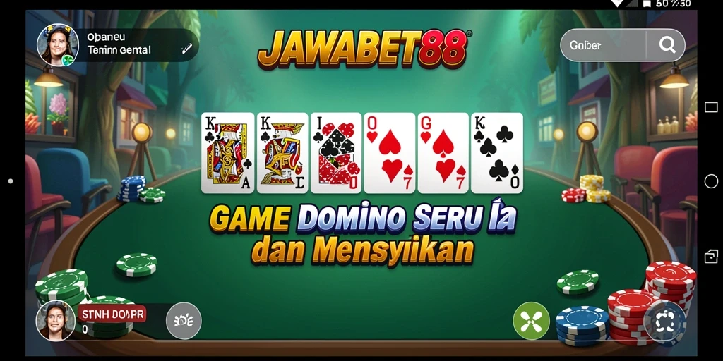 Screenshot utama JAWABET88 menampilkan gameplay seru permainan Domino.