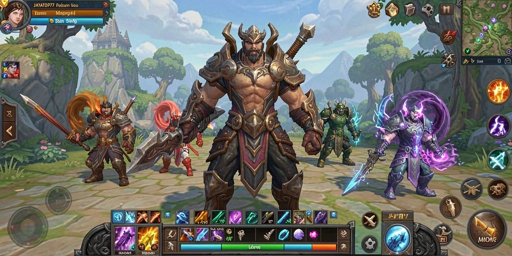 Tampilan gameplay seru di JAYATOP77 yang menampilkan pertarungan dengan monster.