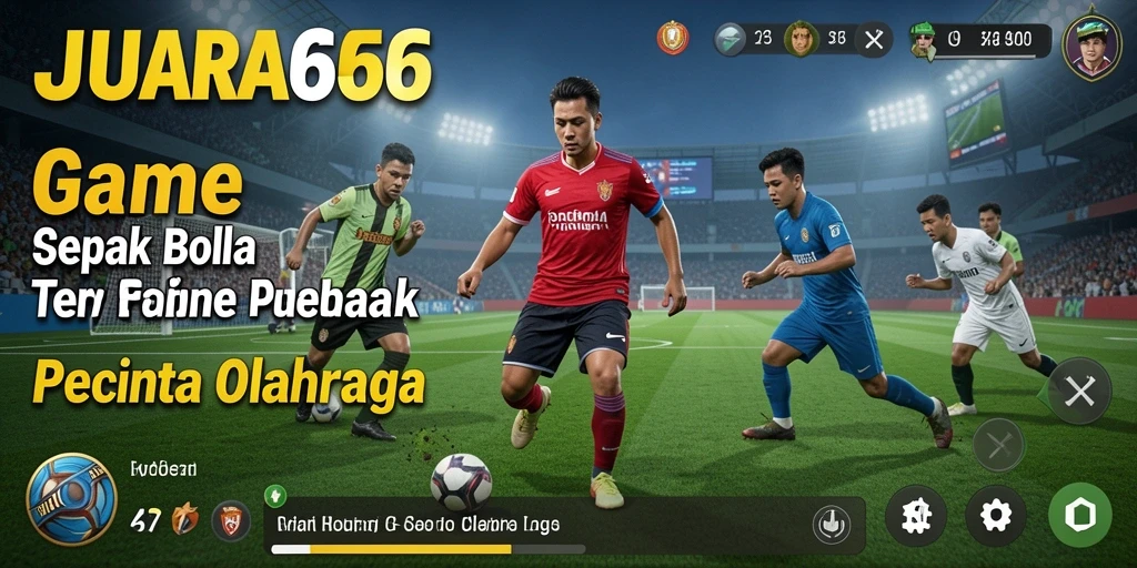 Screenshot JUARA666 menampilkan aksi seru dalam pertandingan sepak bola.