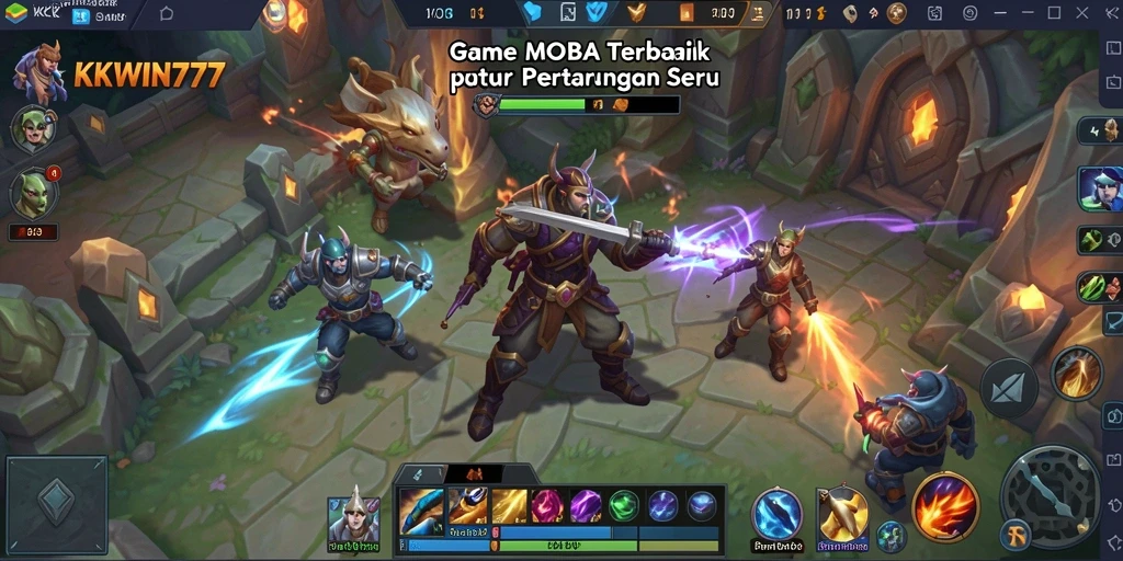 Tampilan gameplay MOBA yang seru dan mengasyikkan di KKWIN777.