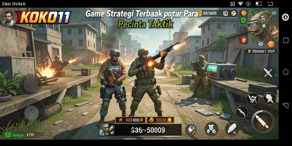 Screenshot gameplay KOKO11 yang menggambarkan taktik dan strategi pemain.