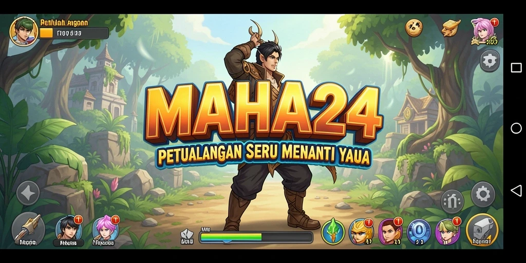 Screenshot gameplay MAHA24: menjelajahi dunia petualangan yang penuh warna.