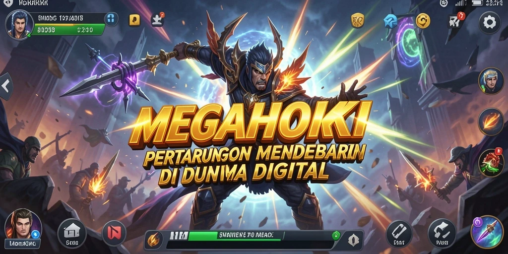 Tampilan gameplay mendebarkan di MEGAHOKI dengan aksi pertarungan yang intens.