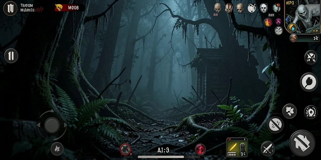 Tangkapan layar MPO08 menampilkan suasana Horror yang mencekam.