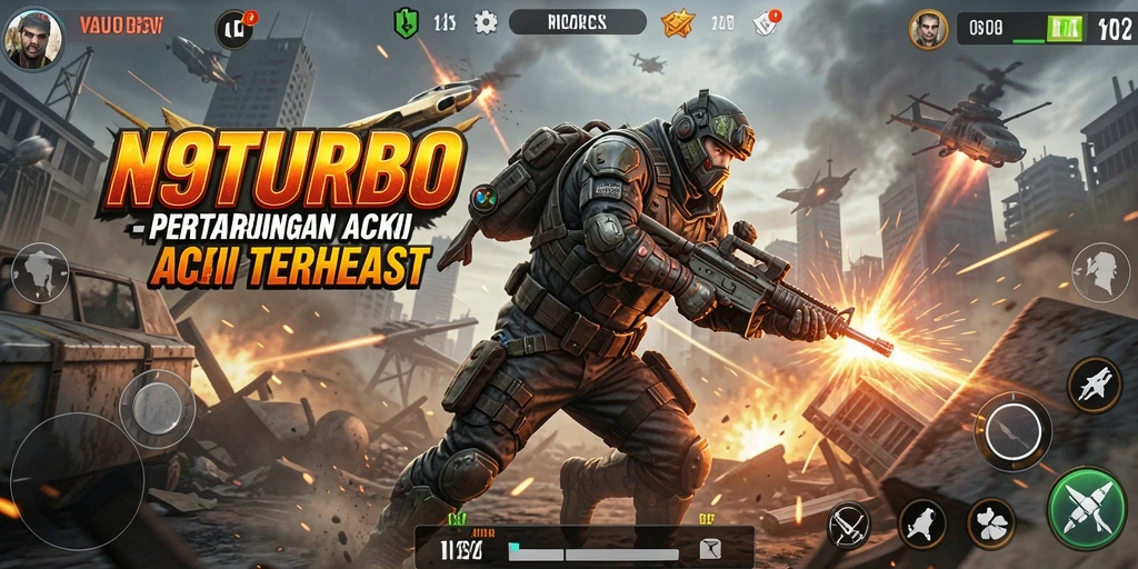 Tampilan aksion mendebarkan N9TURBO dalam pertempuran.