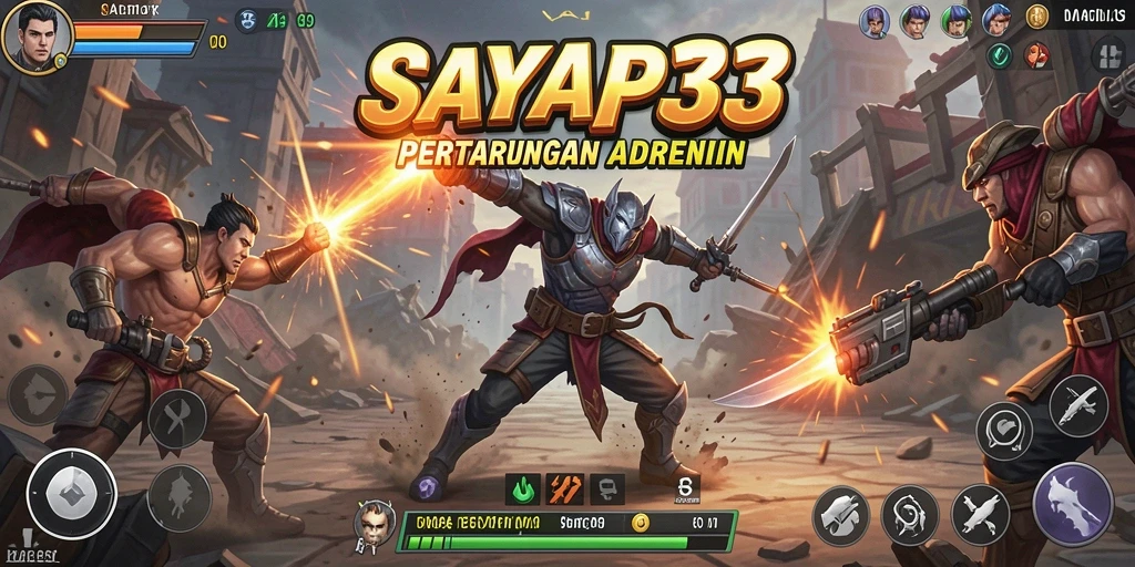 Screenshot dari gameplay pertarungan seru di SAYAP33.