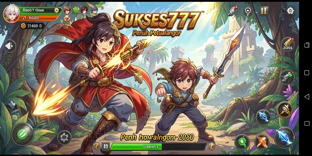 Tampilan dinamis dari gameplay SUKSES777 yang penuh warna.