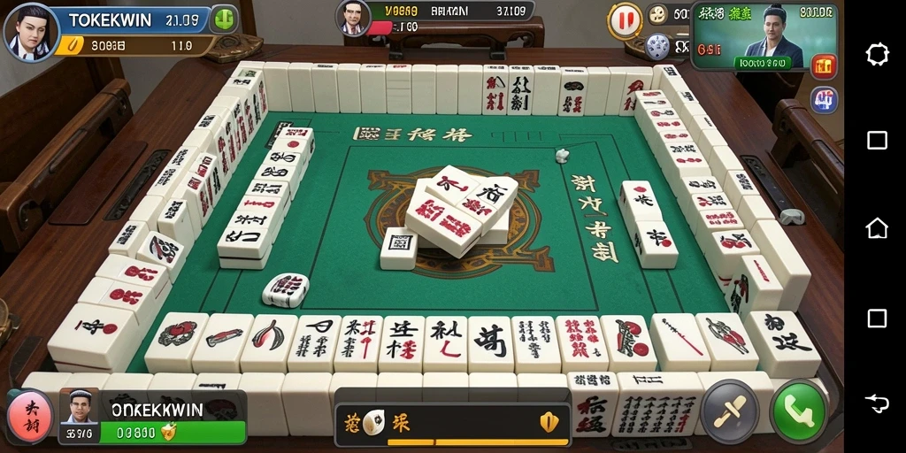 Tampilan gameplay yang menarik dalam permainan Mahjong TOKEKWIN.