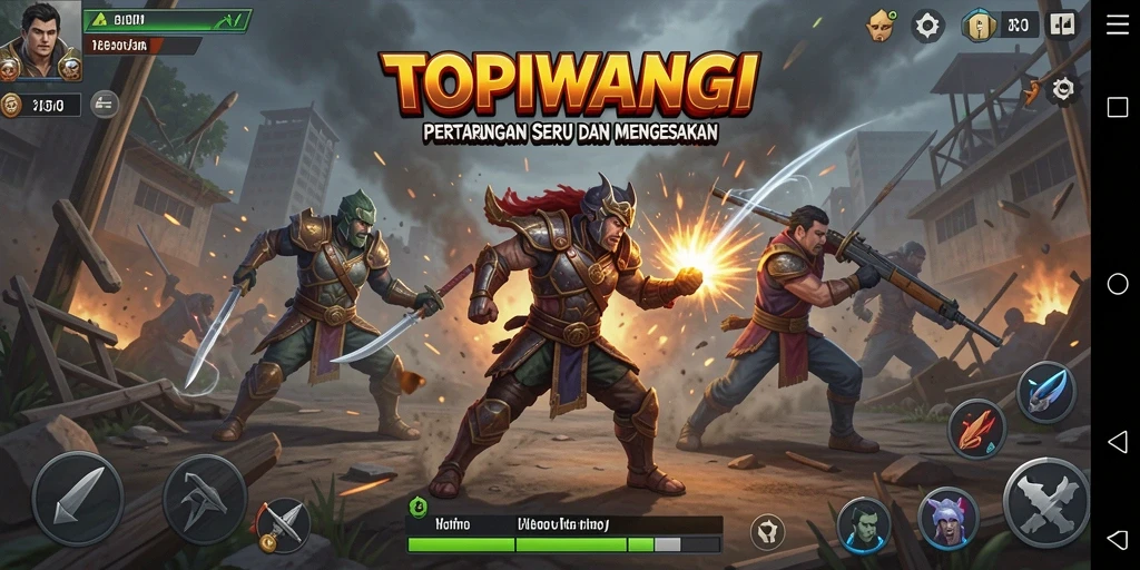 Tampilan seru gameplay pertarungan di TOPIWANGI.