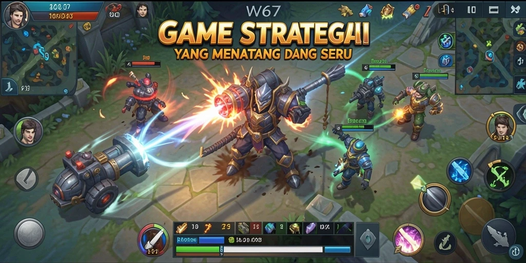 Tangkapan layar W67 menampilkan pertempuran strategi yang intens dan mendebarkan.