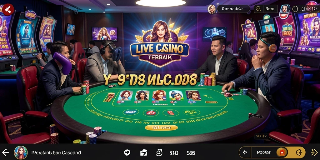 Tampilan gameplay Live Casino yang realistis dan interaktif.